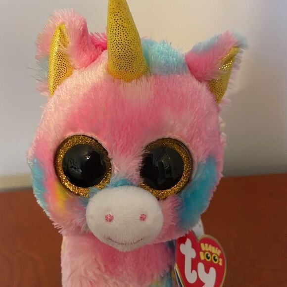 NWT Ty Beanie Boos “Fantasia” plush pastel multi colored unicorn stuffed animal - Picture 2 of 6